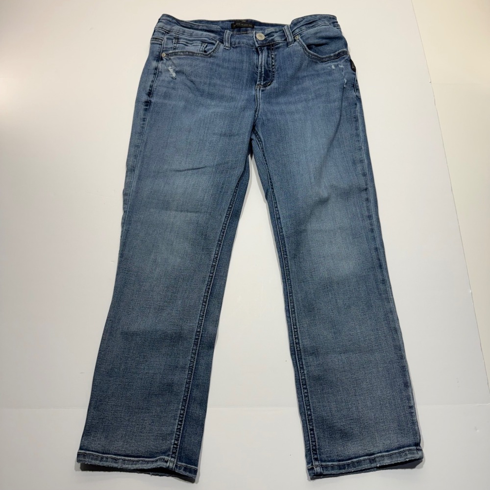 Silver Jeans Co Suki Capri W30 L23.5 Medium Wash Blue Cotton Blend L43920CVS268